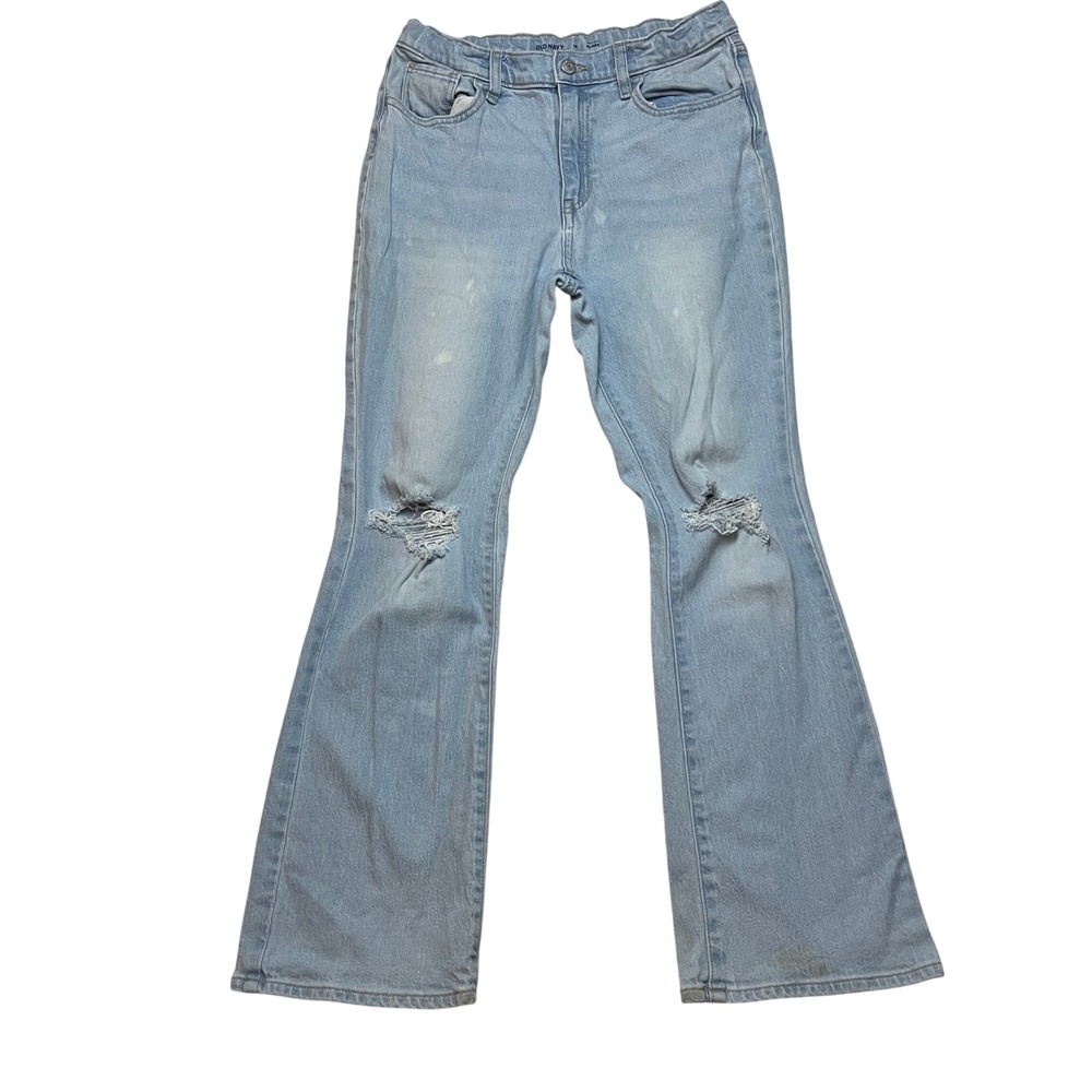 Old Navy Jeans Womens 18 Light Blue High Rise‎ Flare Distressed Denim 6411